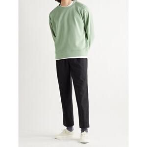 Club Monaco Men’s Tea Lounge Loopback Cotton-Jersey Pullover Sweatshirt Green M